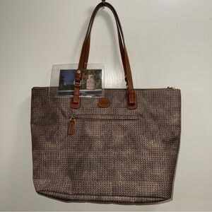 BRIC’S New Brown Patterned Tote Bag and interior crossbody bag 2 in 1